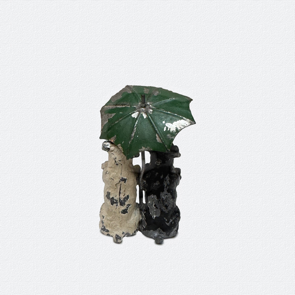 Antique Two Dogs Under an Umbrella | Germany