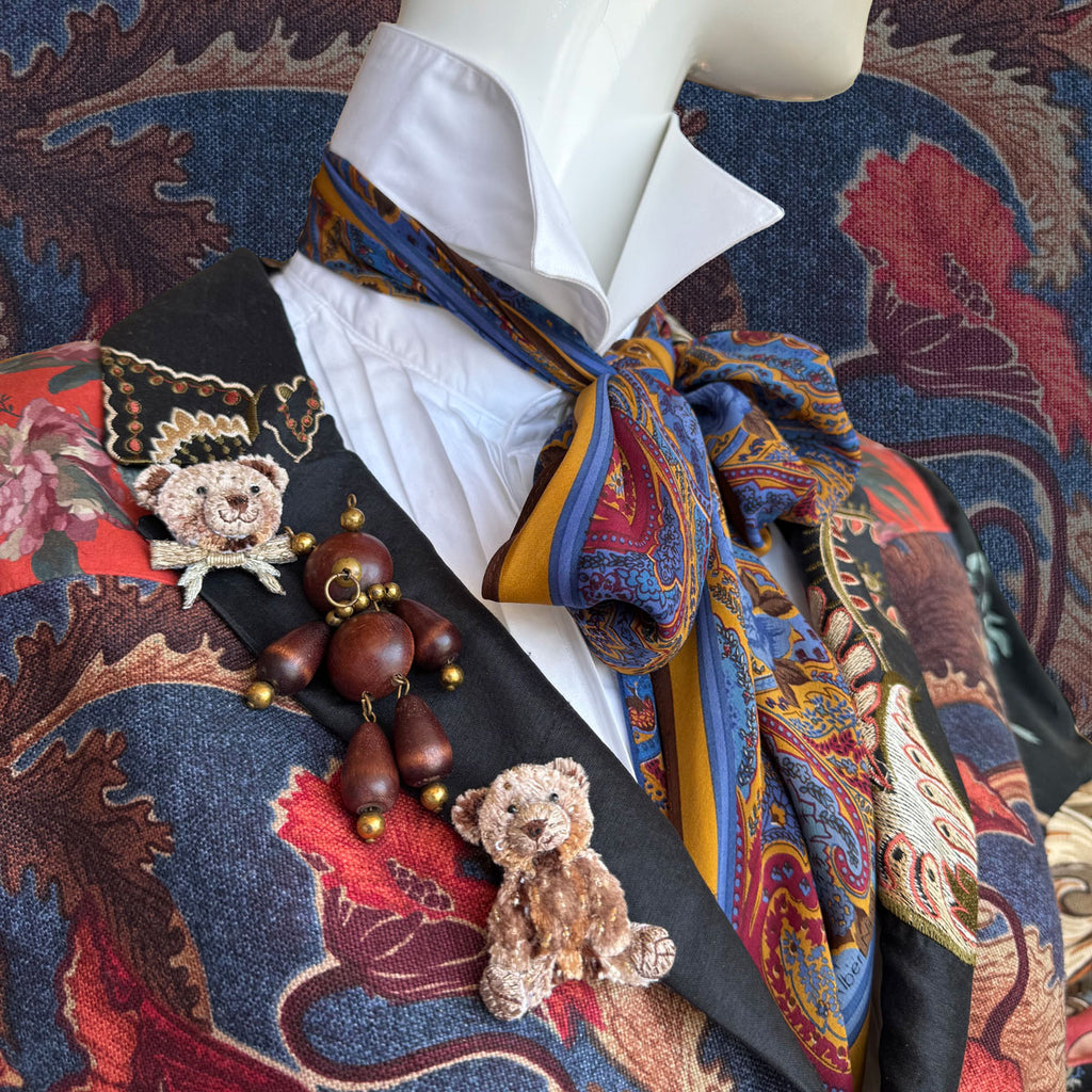 Antique Articulated Wooden Bear Brooch