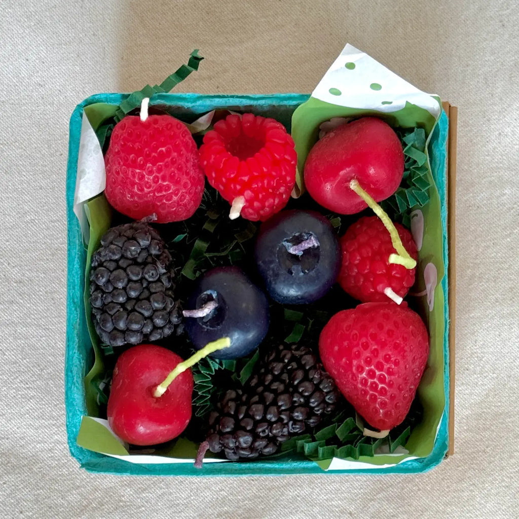 Mixed Berry Birthday Candles Set of 10 | Beeswax