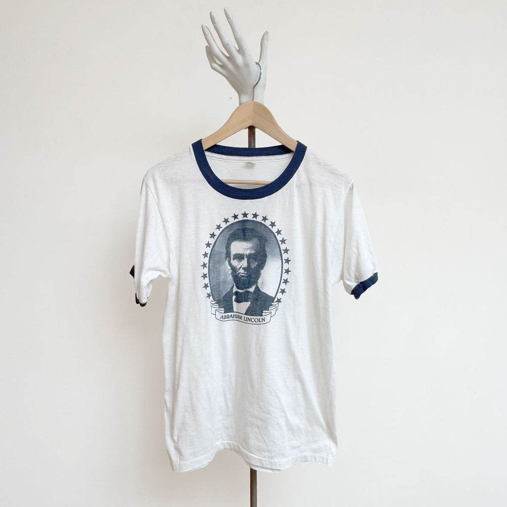 80s Vintage Abraham Lincoln Ringer T-Shirt | Unisex