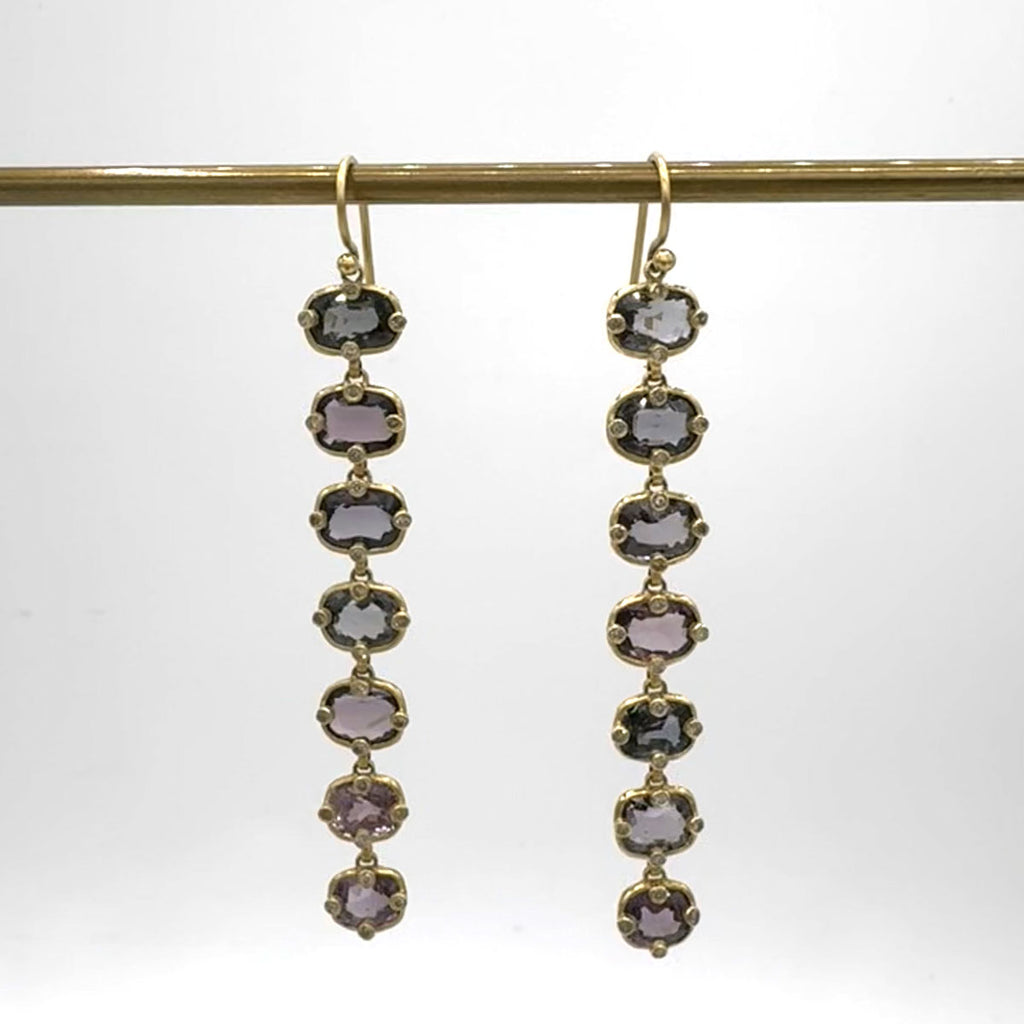 Cascading Spinel & Diamond Earring | One of a Kind