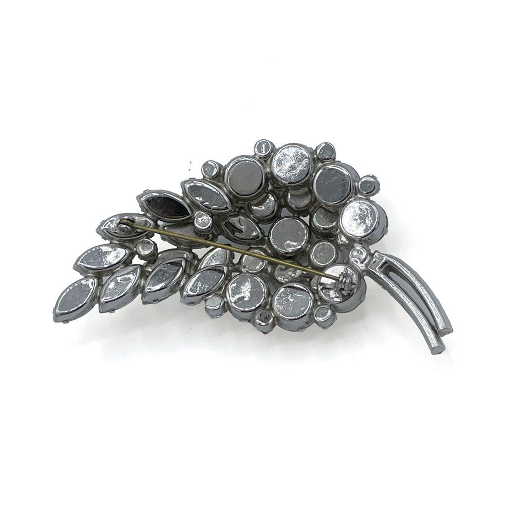 Vintage Diamante Leaf Brooch | Vintage