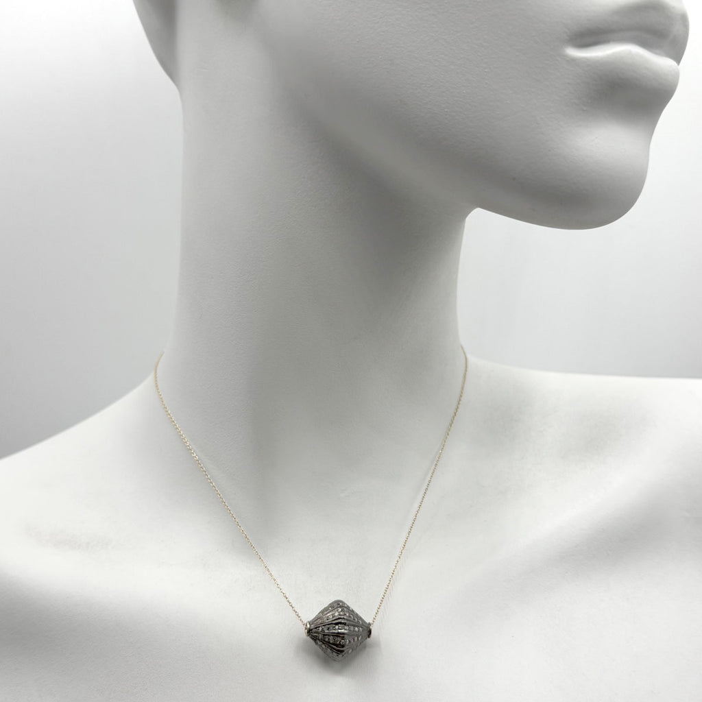 Diamond Double Conical Pavé Spinner Necklace | Large