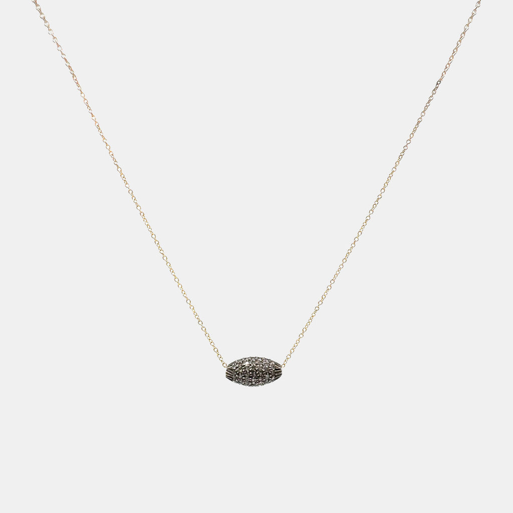 Diamond Pavé Barrel Spinner Necklace | Small