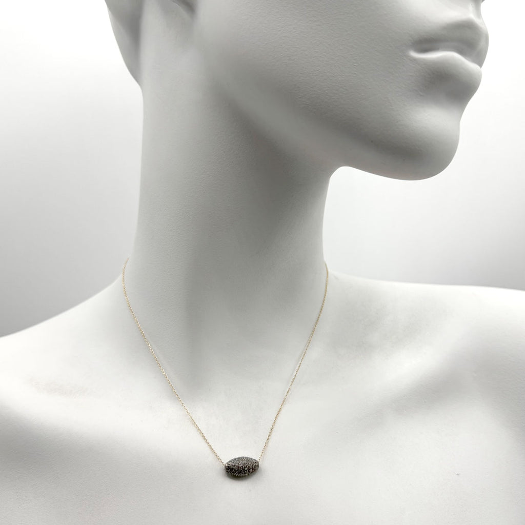 Diamond Pavé Barrel Spinner Necklace | Small