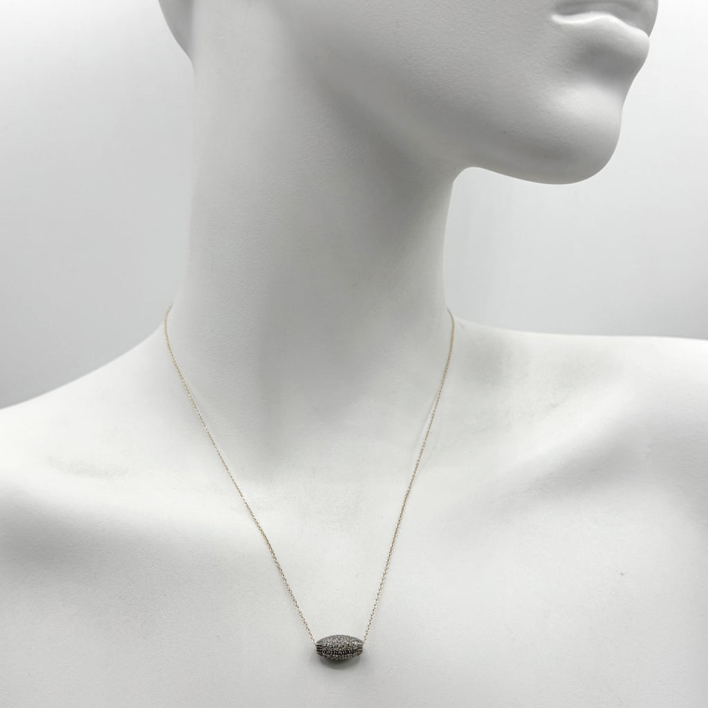Diamond Pavé Barrel Spinner Necklace | Small