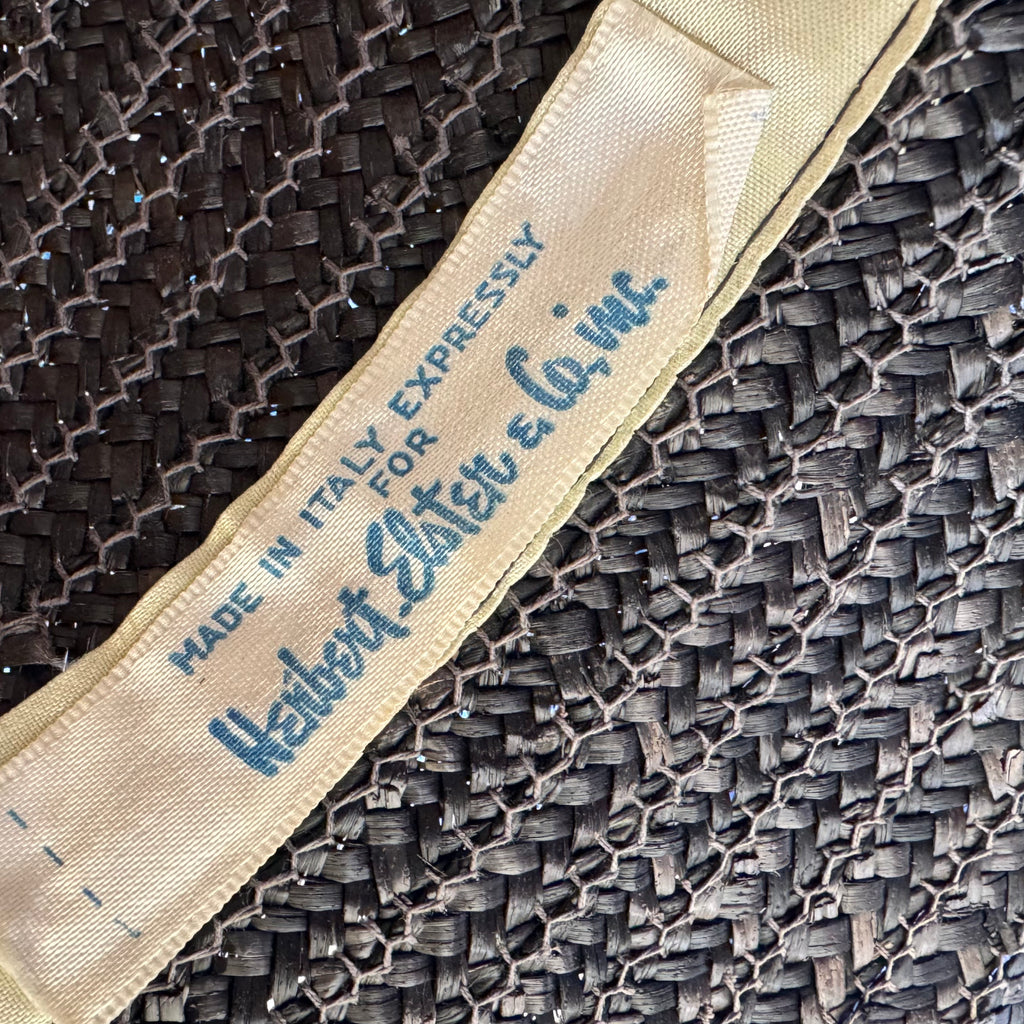 Rare 1950s–60s Whimsical Straw Hat with Peanut & Bow Trim