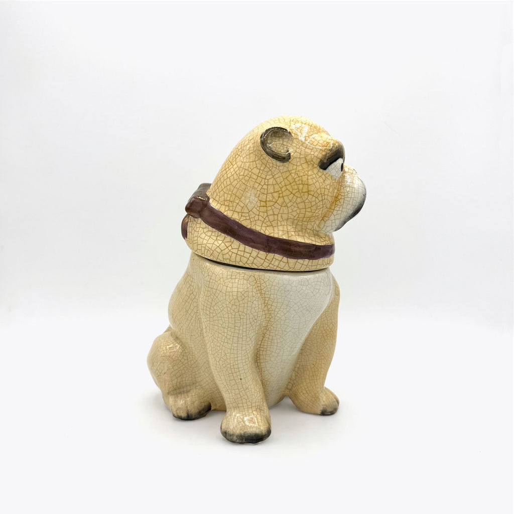c. 1880 Large English Staffordshire Pug Tobacco (Treat) Jar