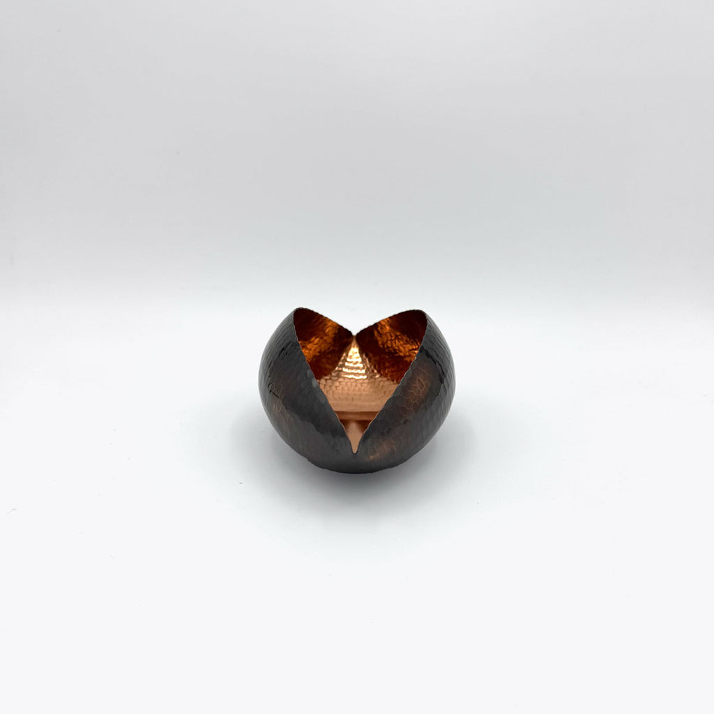 Hammer Copper Pod Votive/Vase | Antique Small