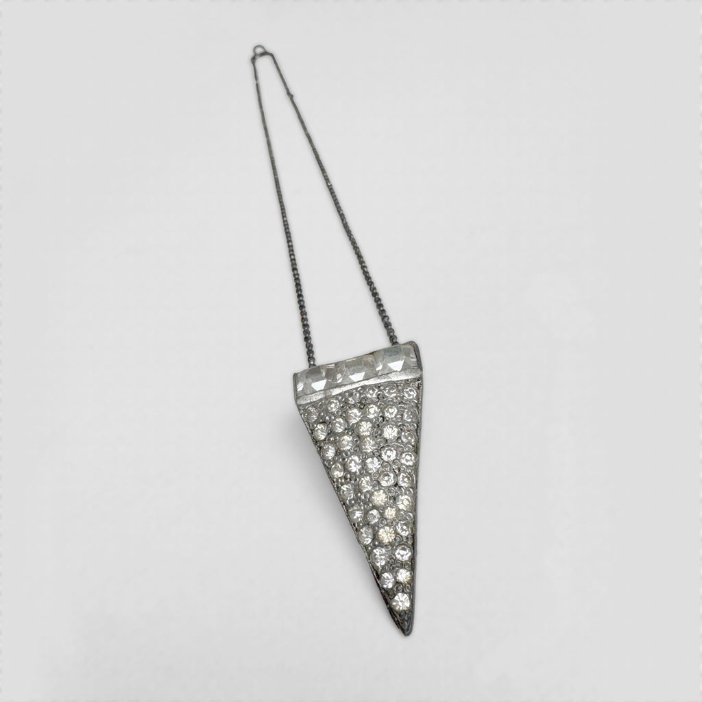 1920s One of a Kind Antique Deco Triangle Diamanté Pendant