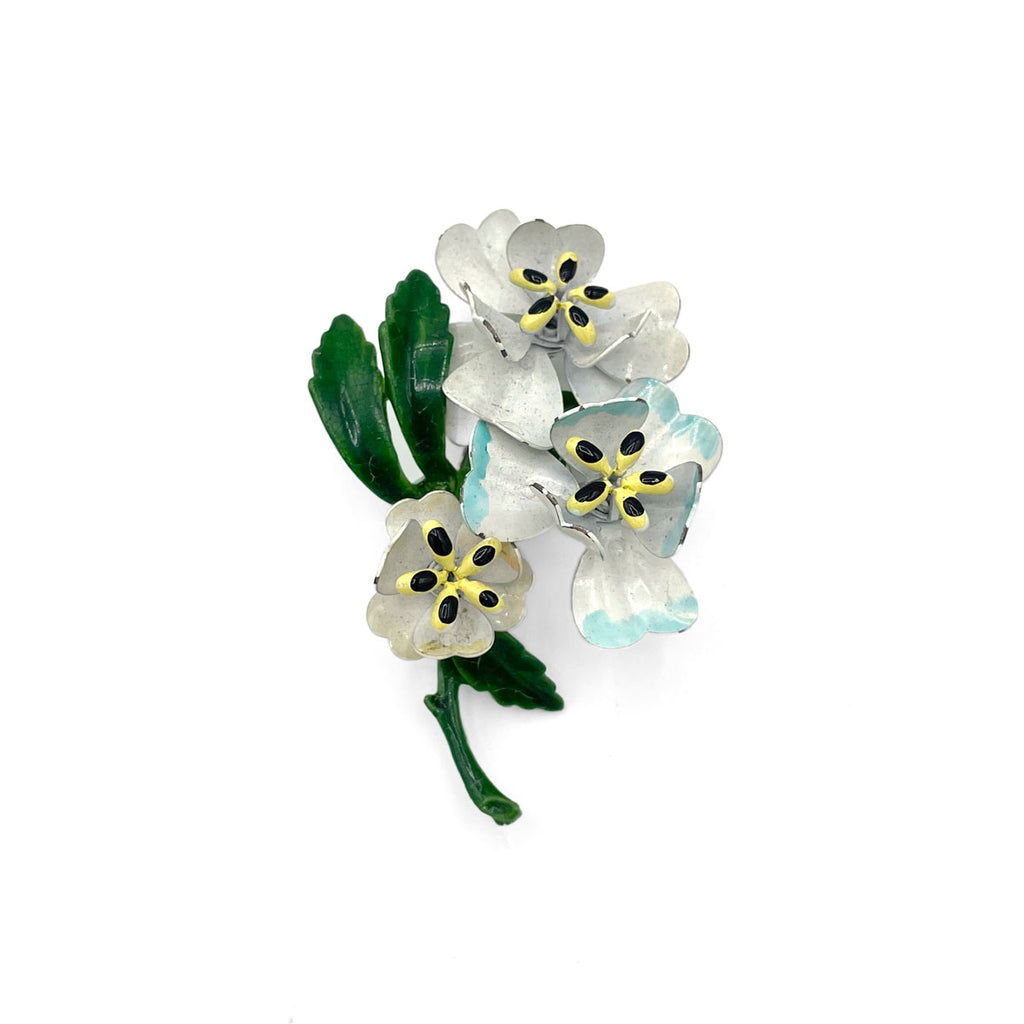 MCM Enamel Forget Me Not Enamel Brooch | Vintage
