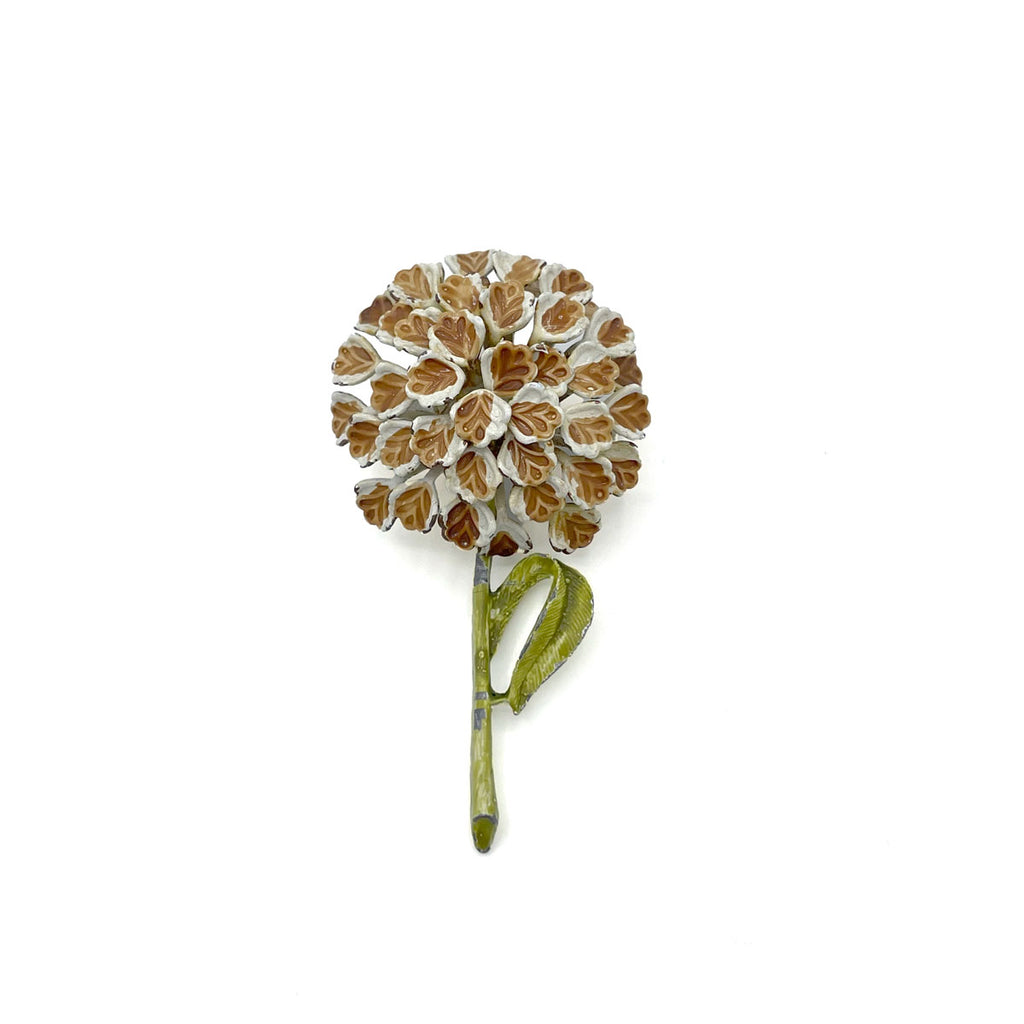 MCM Enamel Hydrangea Brooch | Vintage
