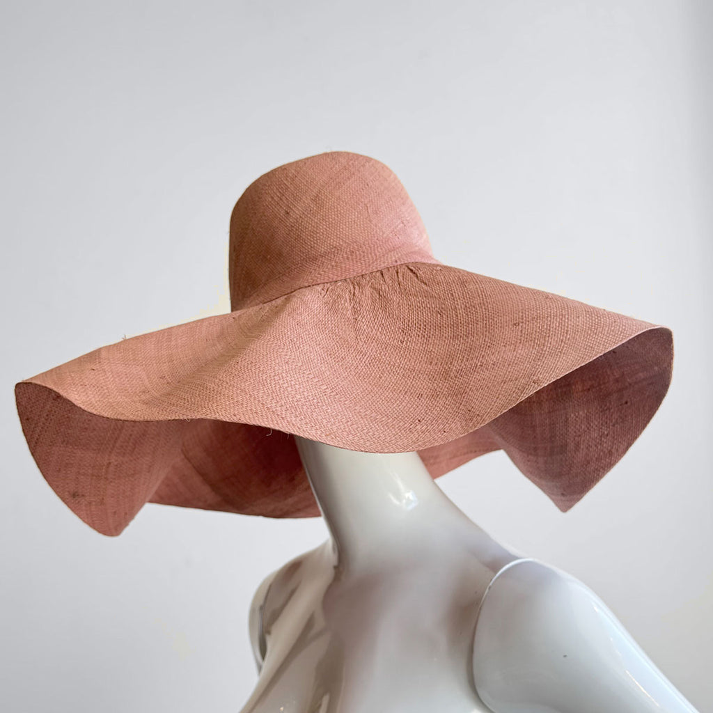 Wide Brim Straw Hat | Rose