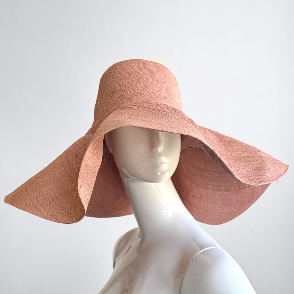 Wide Brim Straw Hat | Rose
