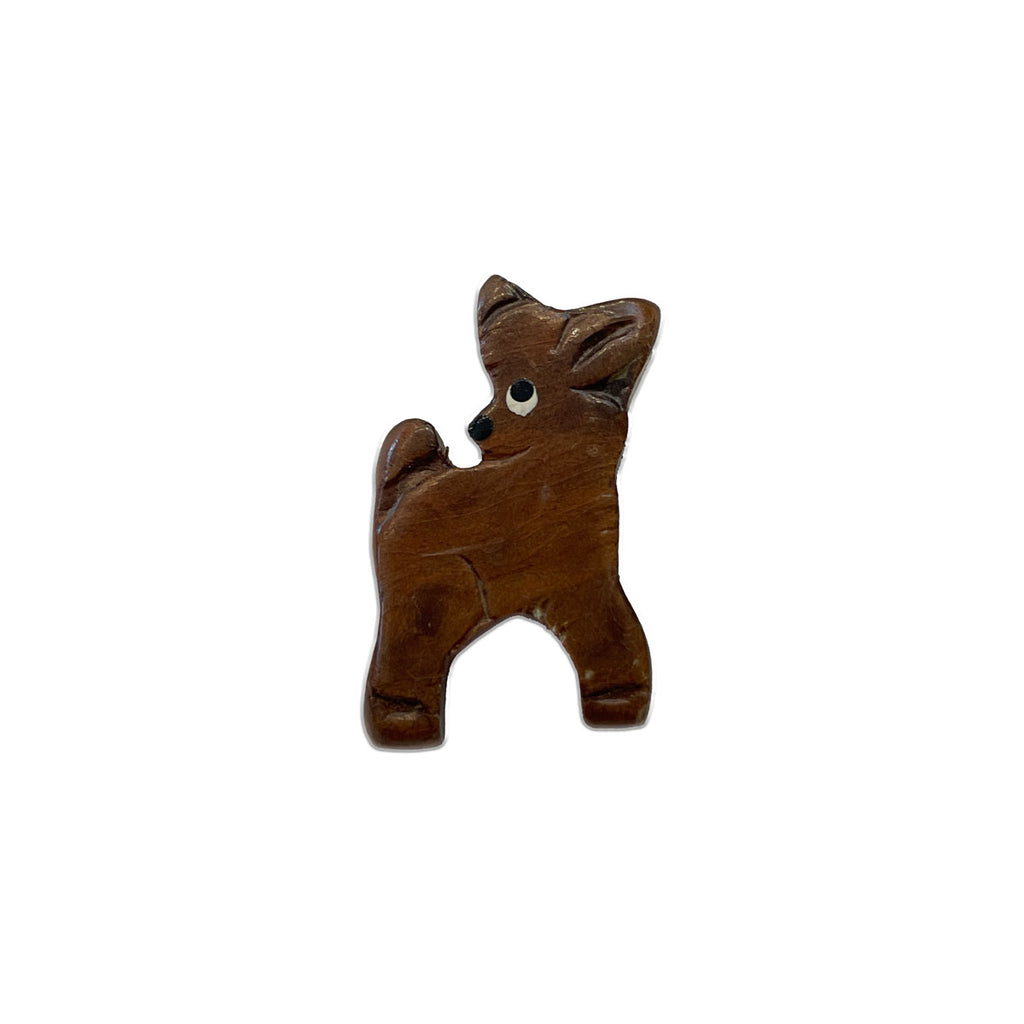 Wooden Fawn Brooch | Vintage