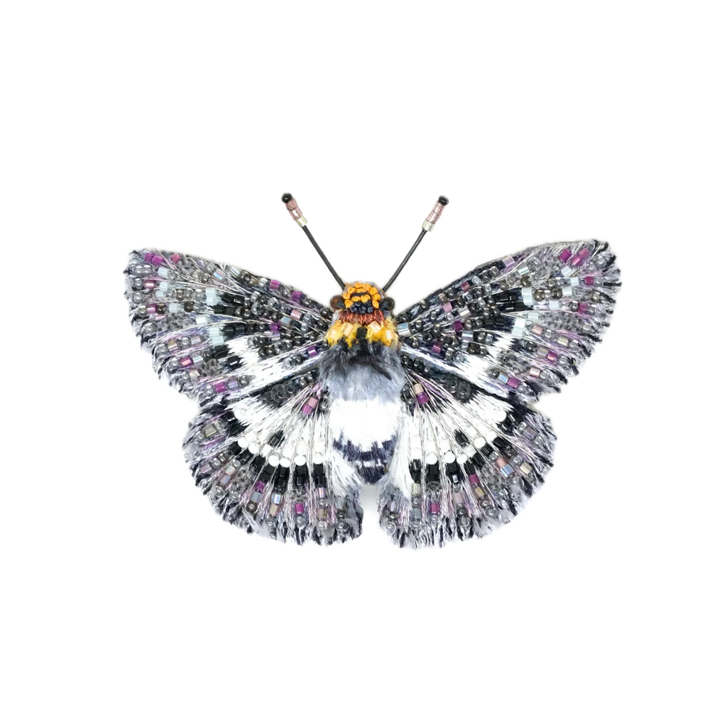 Yellow Breasted Flat Butterfly Brooch | Trovelore