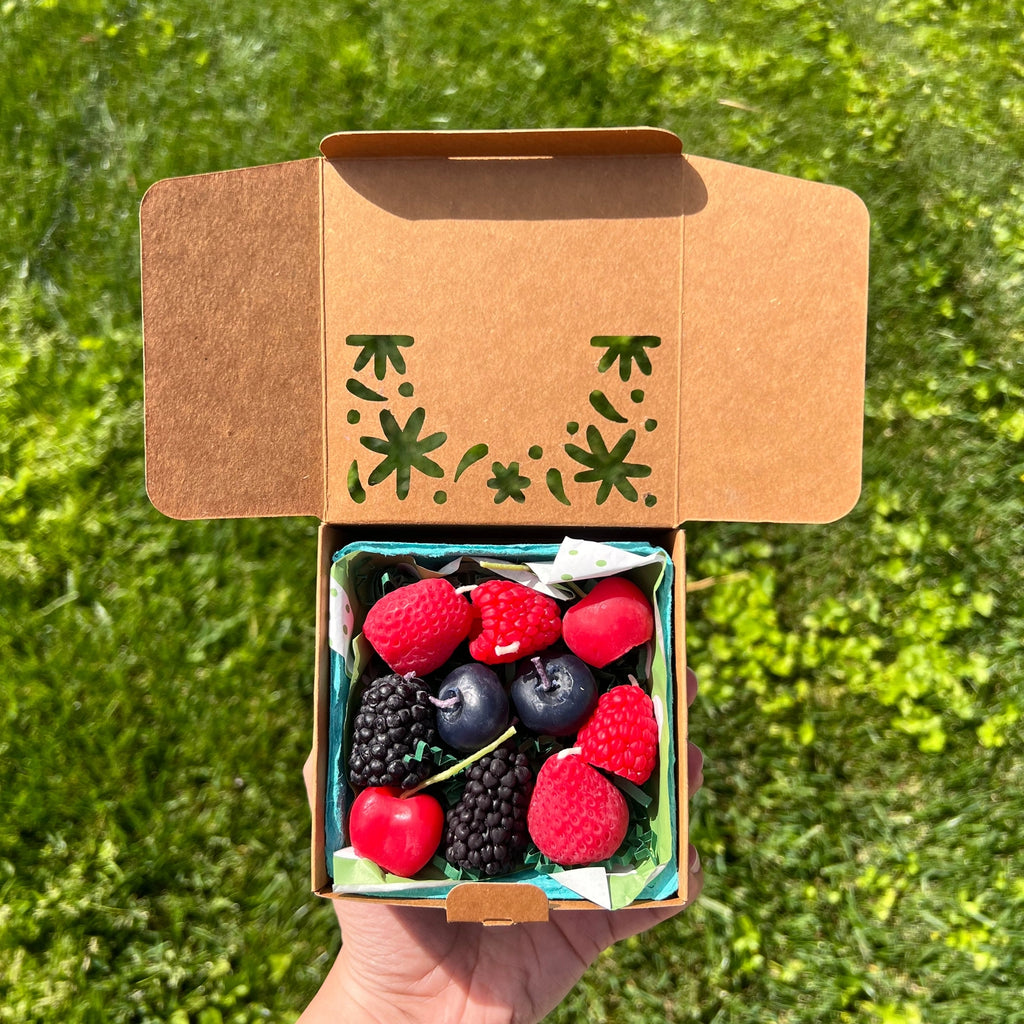 Mixed Berry Birthday Candles Set of 10 | Beeswax