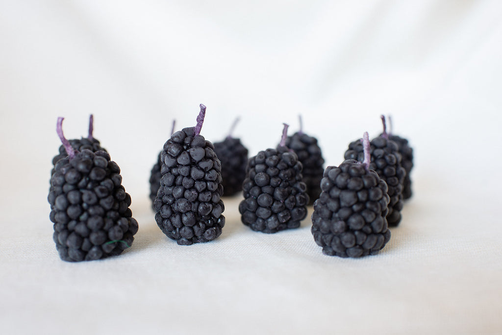 Blackberry Birthday Candles Set of 10 | Beeswax