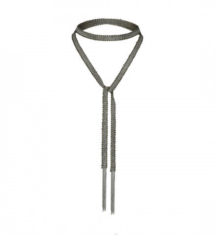 Long Open Weave Wrap Necklace