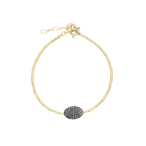 Flat Woven Chain Bracelet | Ruthenium Grey