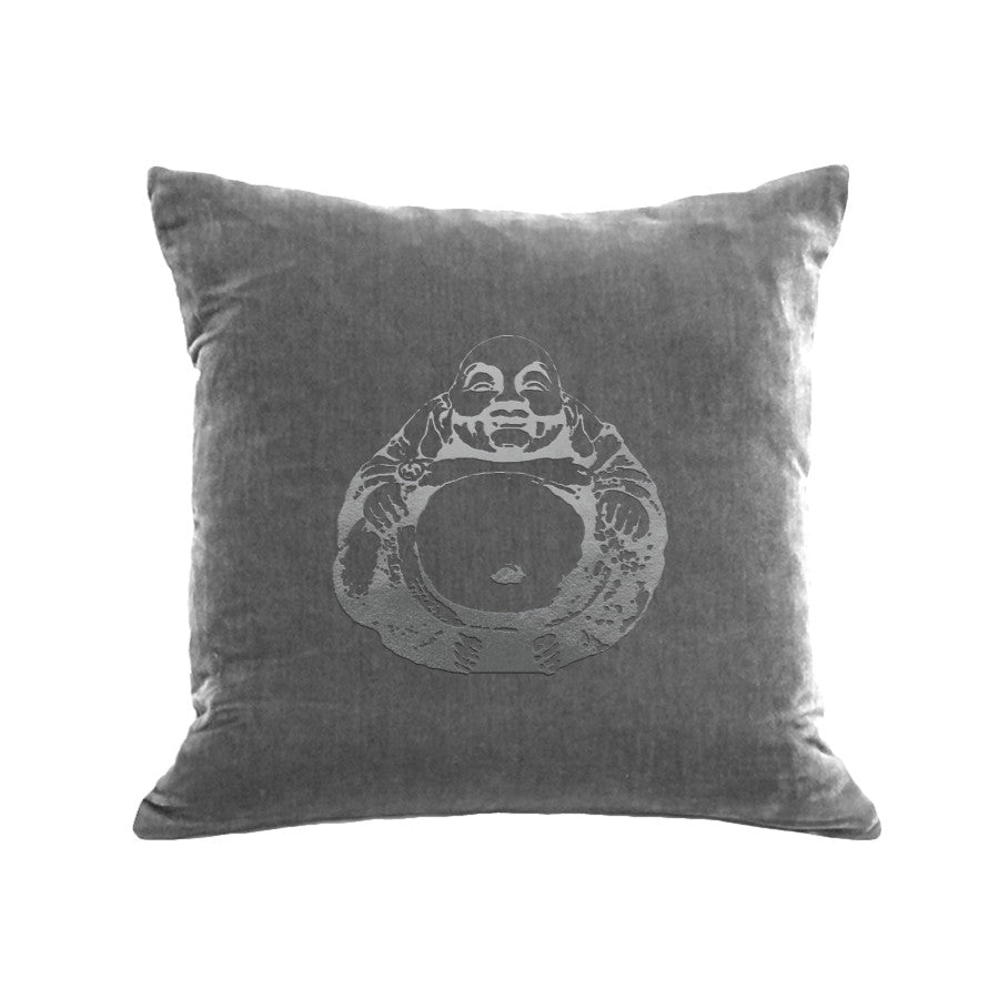 Buddha Pillow - platinum / gunmetal foil