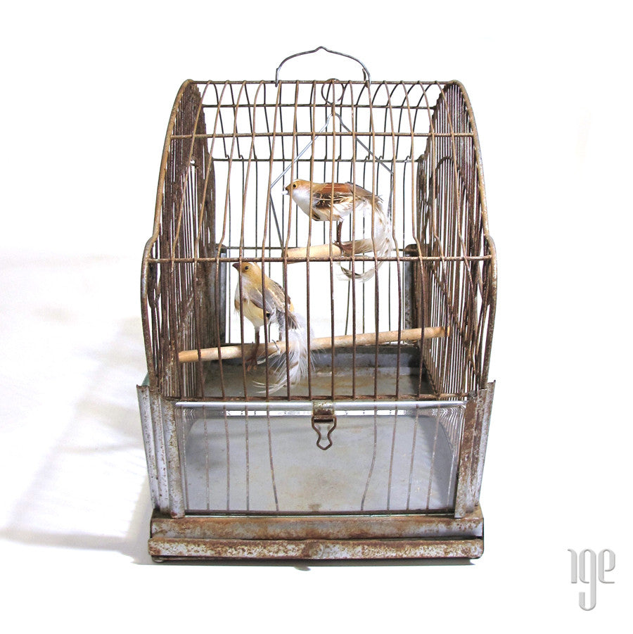 Crown Vintage Brass Birdcage c.1920-30's