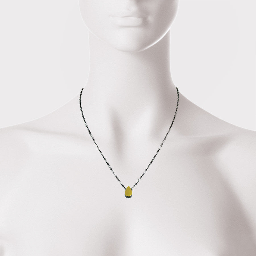 Gold Teardrop and Sterling Silver Necklace