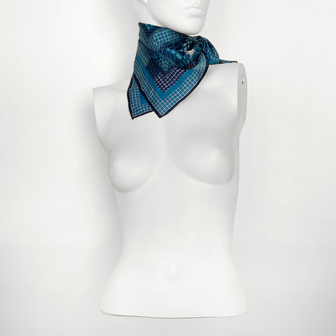 Vintage Blue Opt Art Scarf | Square