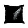 Feather Pillow - black / gunmetal foil / 18 x 18