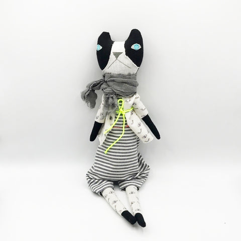 H Luv Fancy Rabbit with Tutu | Hand Drawn Checkered Pattern