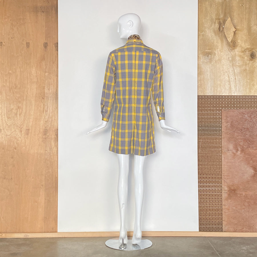 1970s Rare Plaid Jumpsuit Shorts