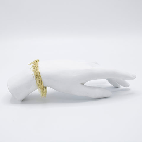 Gold Ribbon & Chain Necklace