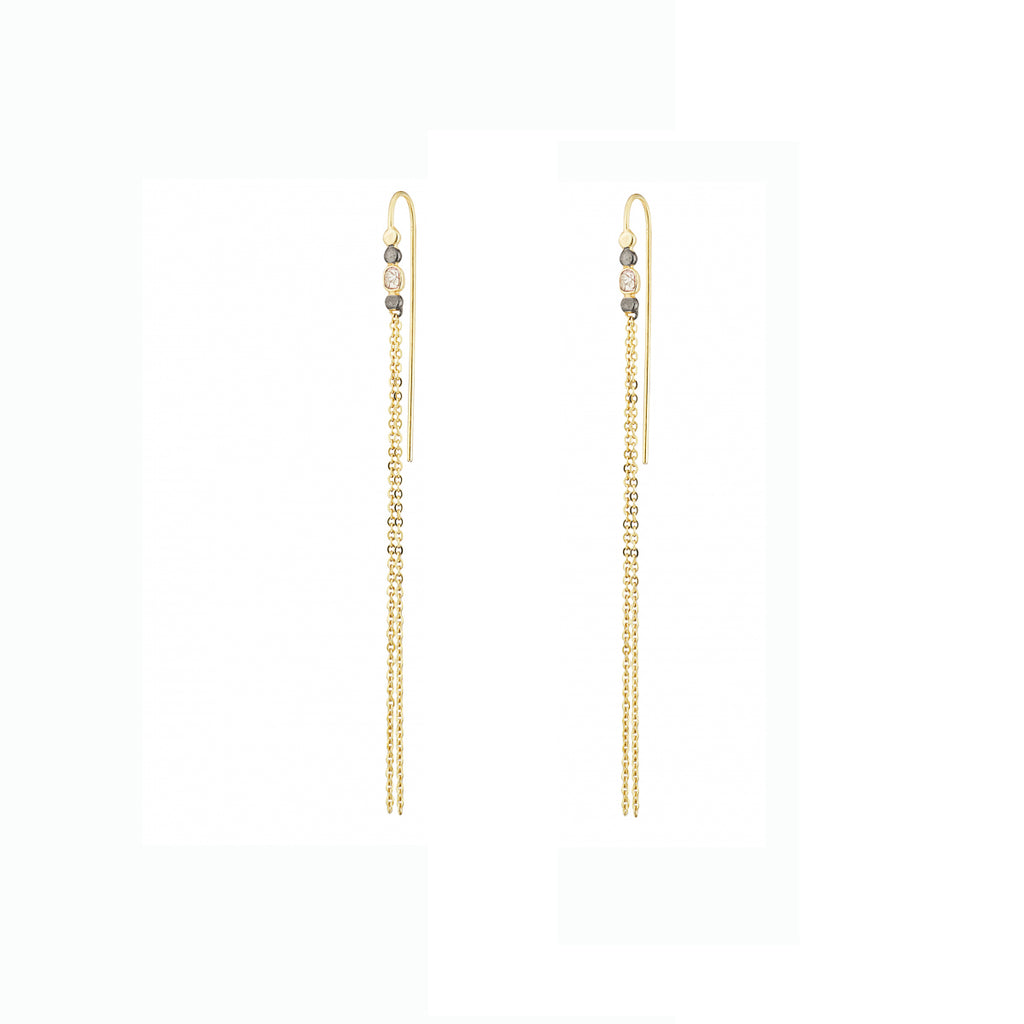 Polki Diamond & Chain Dangle Earrings
