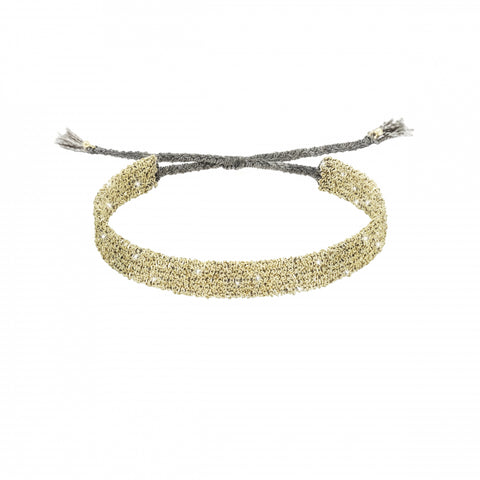 Flat Woven Chain Bracelet | Oxidized Silver