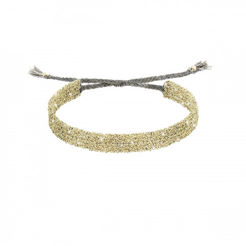 Gold Ribbon & Chain Necklace