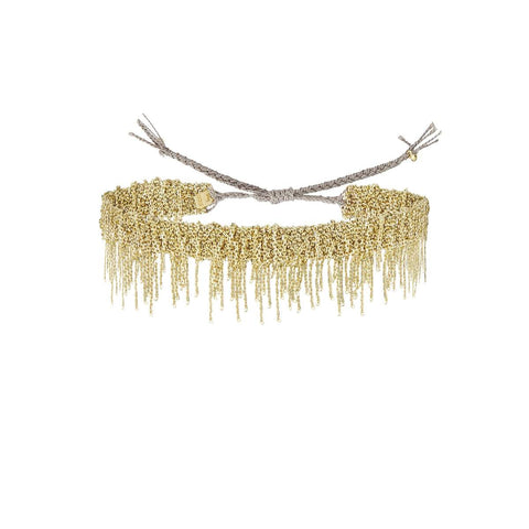 Gold Ribbon & Chain Necklace