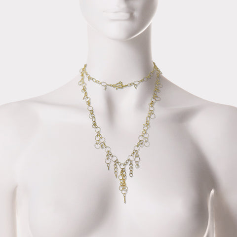 Paper & Brass Bead Necklace | Ivory