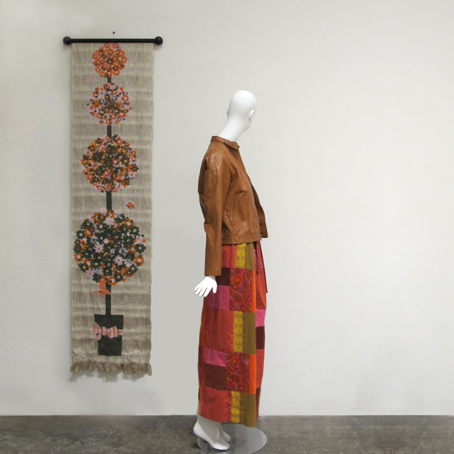 60s Velvet Patchwork Skirt | Pinks