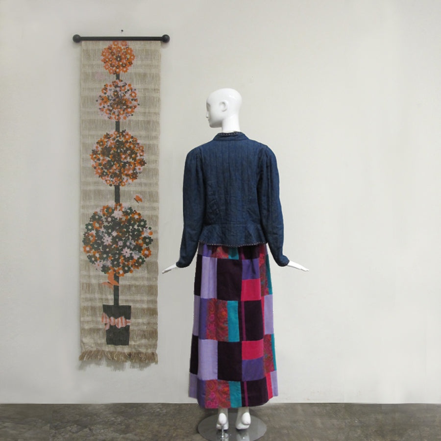 60s Velvet Patchwork Skirt | Purples