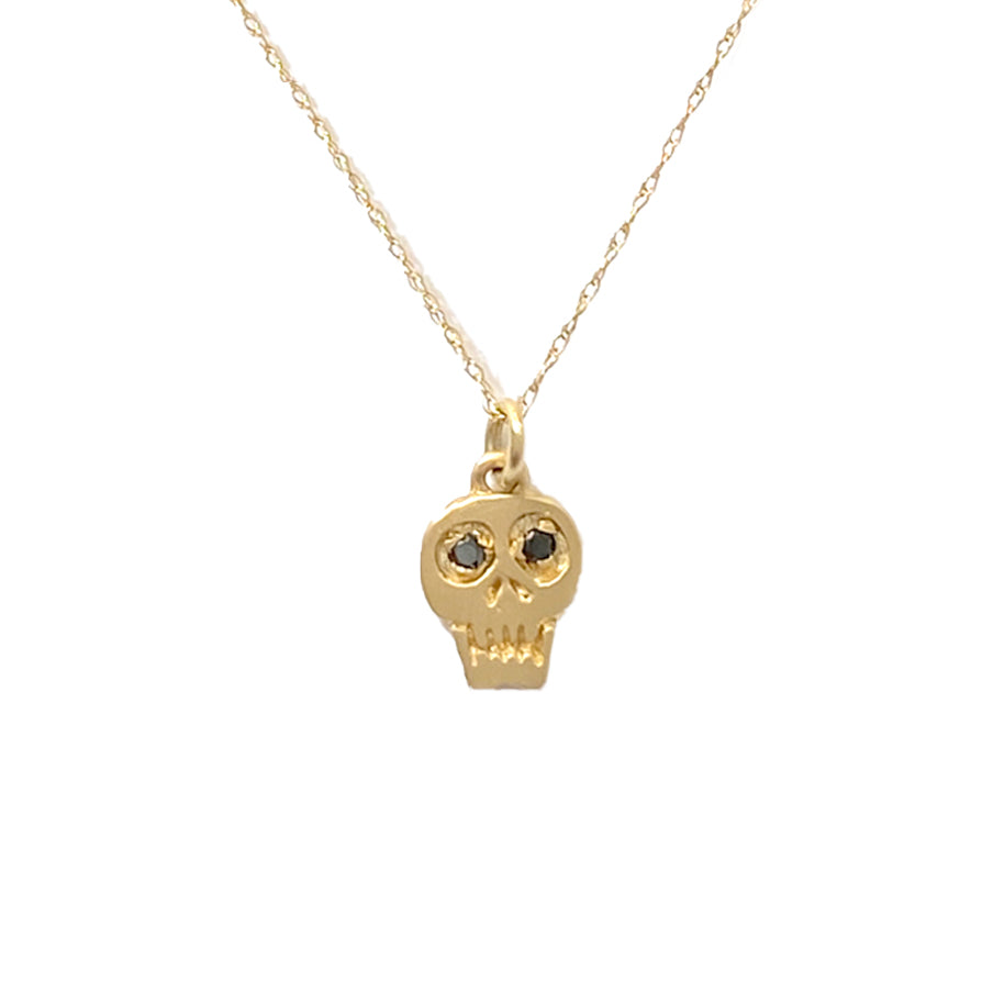 Petite Baleine | Skull & Black Diamond Necklace