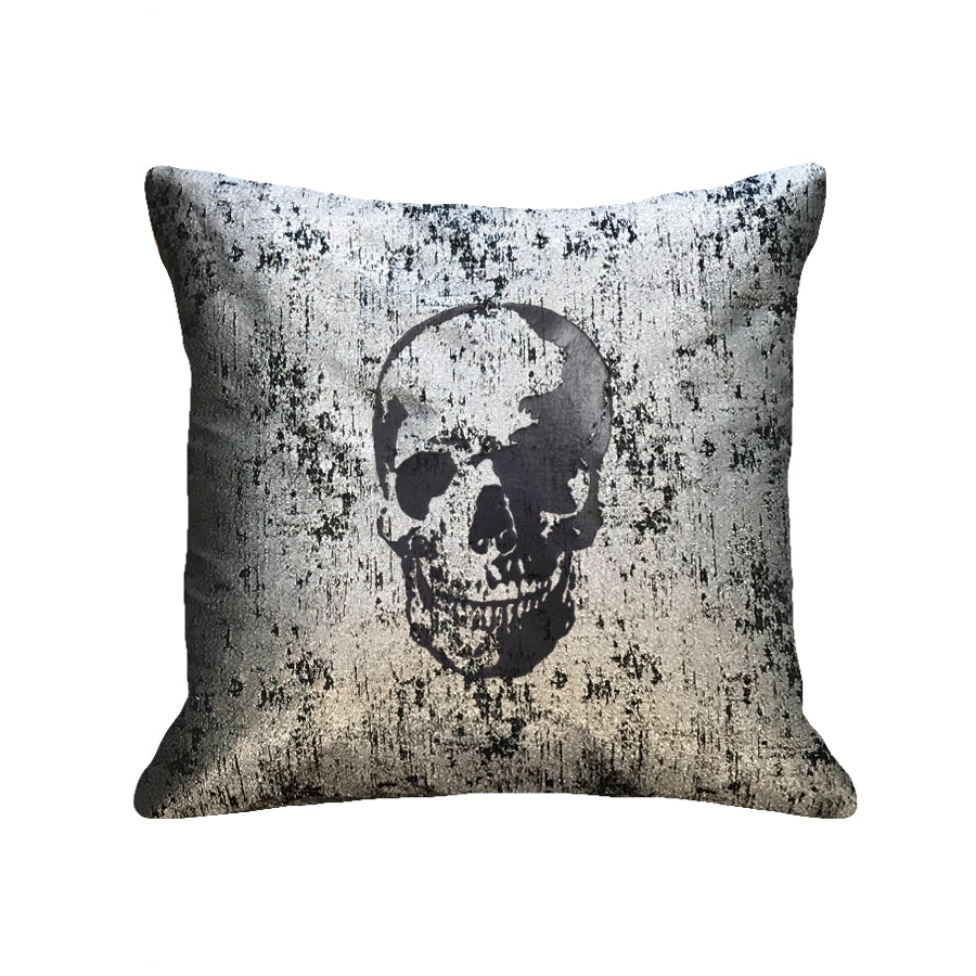 Skull Pillow - metallic black / black foil