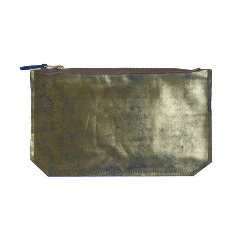 leather mercury print pouch