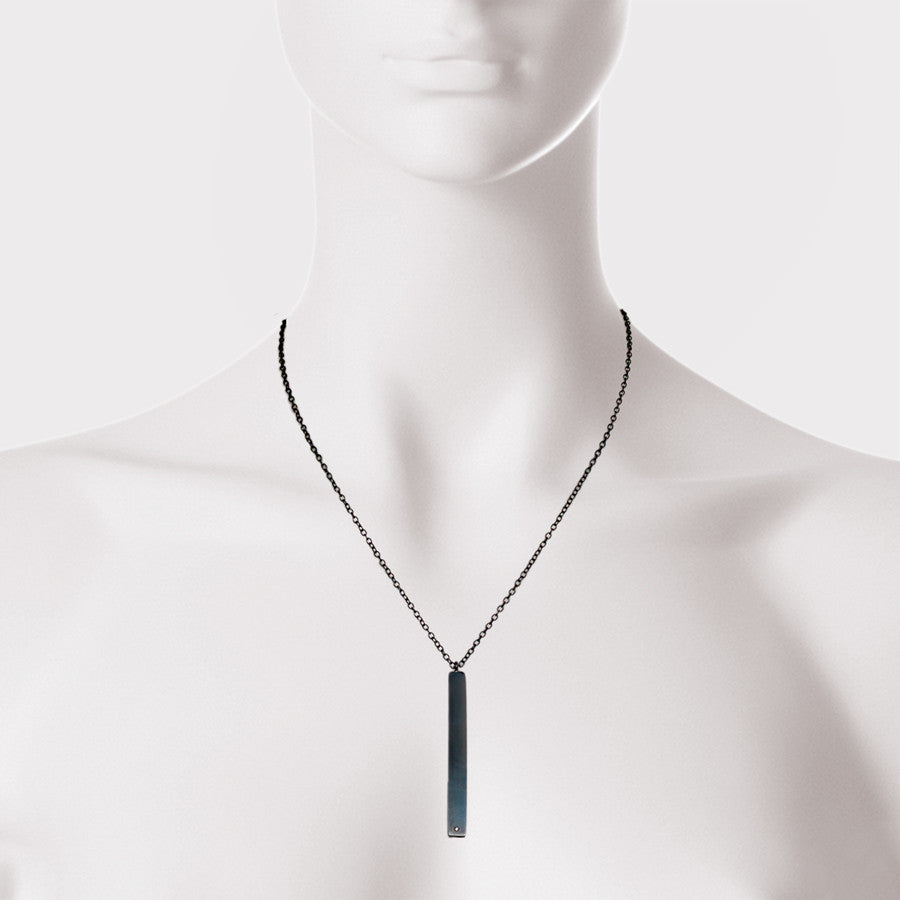 Rectangle Bar and Diamond Necklace