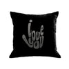 I Love You Pillow - black / gunmetal foil