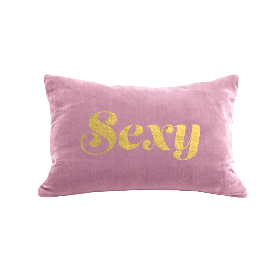 Sexy Pillow - antique pink / gold foil / 12 x 18"