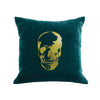 Skull Pillow - teal / gold foil