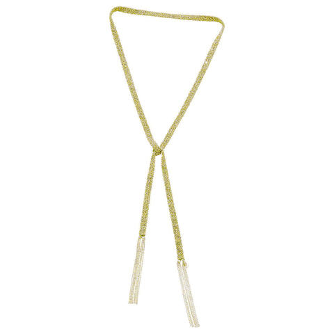 Long Fringe Wrap Necklace | Black