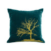 Tree Pillow - teal / gold foil