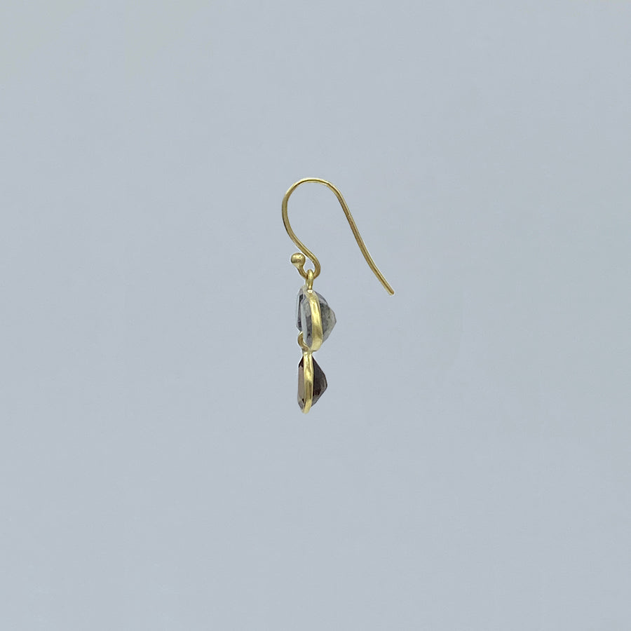 Tri Petal Earrings | Labradorite & Smokey Quartz