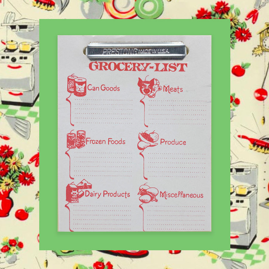 Vintage 60s Felt Grocery Lists | Flower Cart